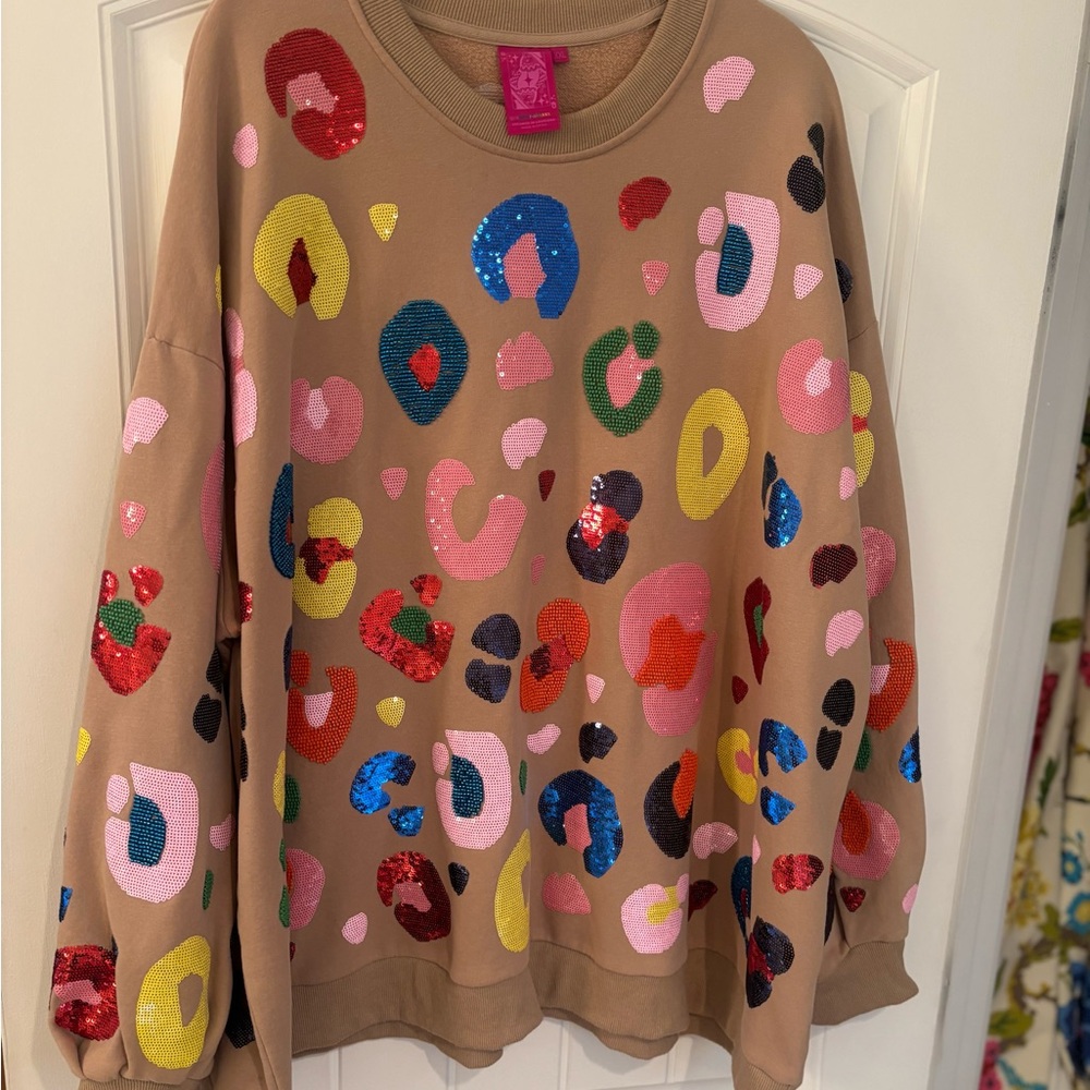 Queen of Sparkles Multi Leopard Sweatshirt XXL